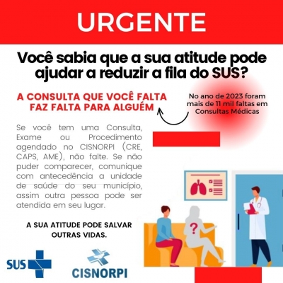 Falta de pacientes agendados ainda é uma preocupação no CISNORPI 